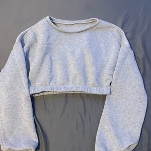 XS/ S cropped grey sweater top shirt